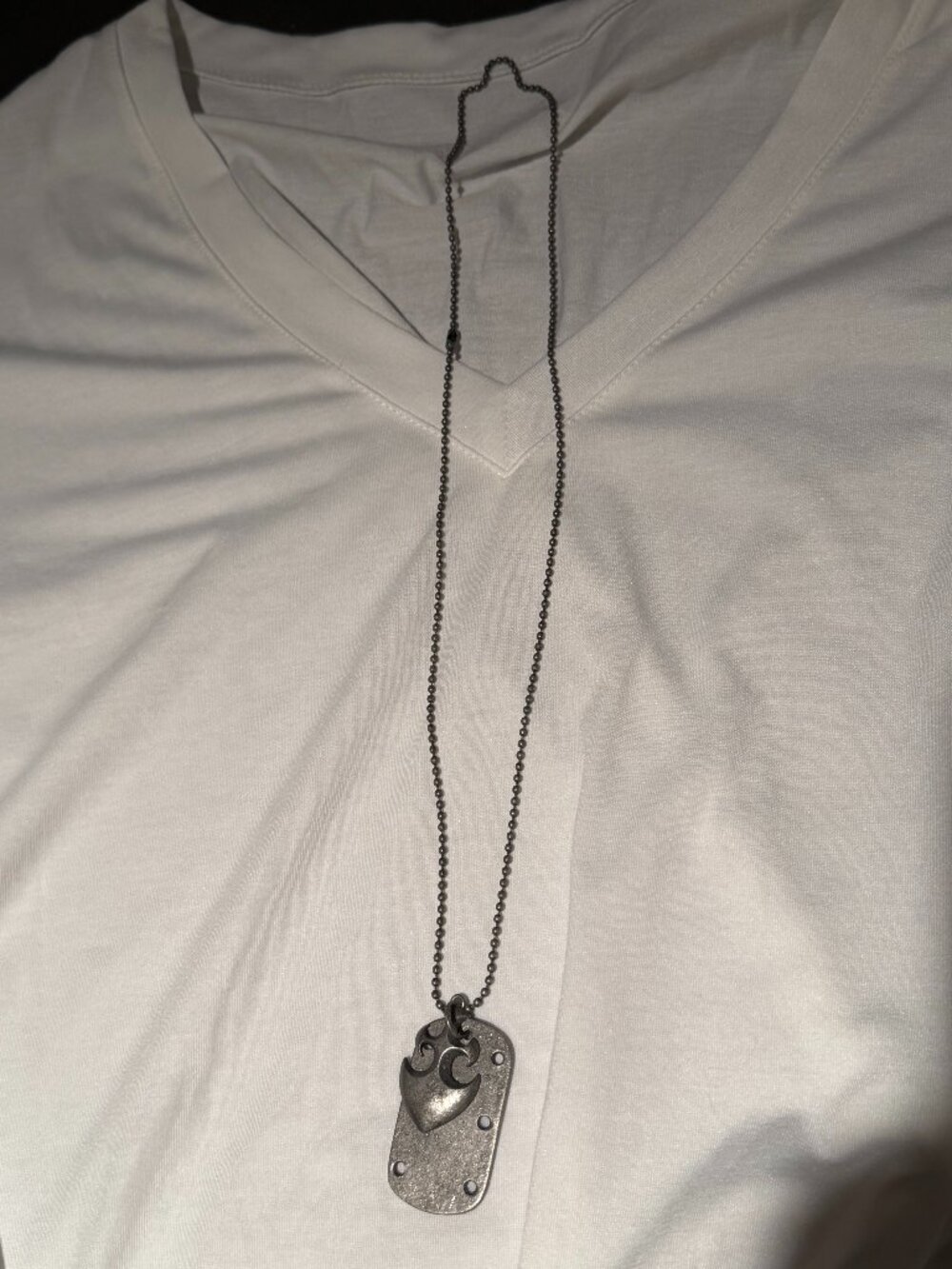 Necklace Nautical Anchor Beaded Ball Chain Silver